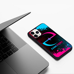 Чехол iPhone 11 Pro матовый Evanescence - neon gradient, цвет: 3D-черный — фото 2