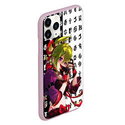 Чехол iPhone 11 Pro матовый Куки Шинобу - Иероглифы бездны, цвет: 3D-розовый — фото 2