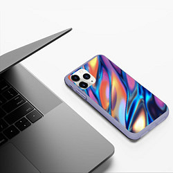 Чехол iPhone 11 Pro матовый Радужные переливы, цвет: 3D-светло-сиреневый — фото 2