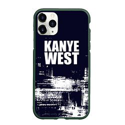 Чехол iPhone 11 Pro матовый Kanye west - краска, цвет: 3D-темно-зеленый