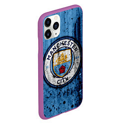 Чехол iPhone 11 Pro матовый Манчестер Сити Лого, цвет: 3D-фиолетовый — фото 2