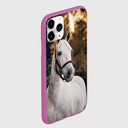 Чехол iPhone 11 Pro матовый Белая лошадка, цвет: 3D-фиолетовый — фото 2