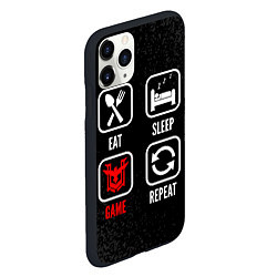 Чехол iPhone 11 Pro матовый Eat, sleep, Free Fire, repeat, цвет: 3D-черный — фото 2