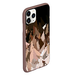 Чехол iPhone 11 Pro матовый Abstract mosaic pattern brown and black, цвет: 3D-коричневый — фото 2