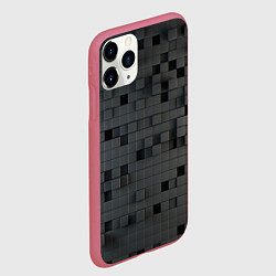 Чехол iPhone 11 Pro матовый Пиксельный объёмный паттерн, цвет: 3D-малиновый — фото 2