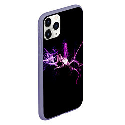 Чехол iPhone 11 Pro матовый Сверкающая молния во тьме, цвет: 3D-серый — фото 2