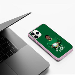 Чехол iPhone 11 Pro матовый Пеле PELE легенда футбола, цвет: 3D-розовый — фото 2