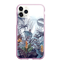 Чехол iPhone 11 Pro матовый Пышный тропический лес, цвет: 3D-розовый