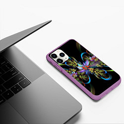 Чехол iPhone 11 Pro матовый Необычный абстрактный узор, цвет: 3D-фиолетовый — фото 2