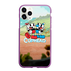 Чехол iPhone 11 Pro матовый Cuphead природа, цвет: 3D-фиолетовый