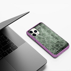 Чехол iPhone 11 Pro матовый Старая затёртая мешковина с принтом, цвет: 3D-фиолетовый — фото 2