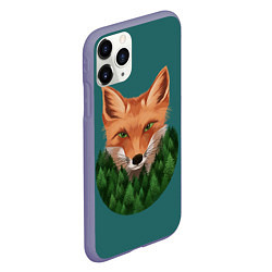 Чехол iPhone 11 Pro матовый Рыжая лиса в лесу, цвет: 3D-серый — фото 2