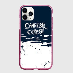Чехол iPhone 11 Pro матовый Cannibal Corpse краска, цвет: 3D-малиновый