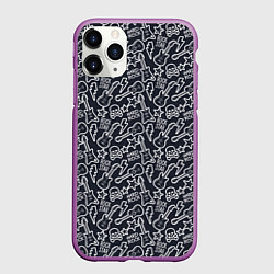 Чехол iPhone 11 Pro матовый Звезда рока, цвет: 3D-фиолетовый