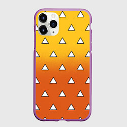 Чехол iPhone 11 Pro матовый Оранжевое кимоно с треугольниками - Зеницу клинок, цвет: 3D-фиолетовый