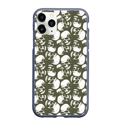 Чехол iPhone 11 Pro матовый Череп гранж, цвет: 3D-серый