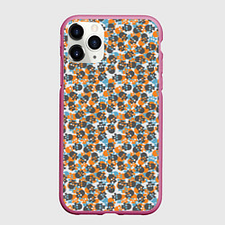 Чехол iPhone 11 Pro матовый Череп с ушами, цвет: 3D-малиновый