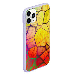 Чехол iPhone 11 Pro матовый Абстрактные цветные фигуры, цвет: 3D-светло-сиреневый — фото 2