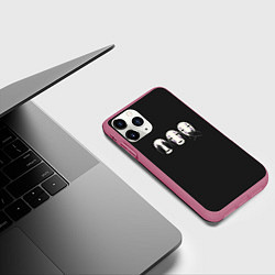 Чехол iPhone 11 Pro матовый Каонаси-Безликий, цвет: 3D-малиновый — фото 2