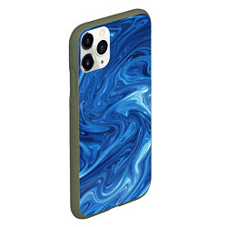 Чехол iPhone 11 Pro матовый Волновые разводы на поверхности воды, цвет: 3D-темно-зеленый — фото 2