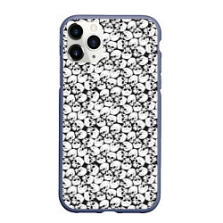 Чехол iPhone 11 Pro матовый Череп с глазницами, цвет: 3D-серый