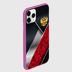 Чехол iPhone 11 Pro матовый Red & black Russia, цвет: 3D-фиолетовый — фото 2