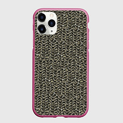 Чехол iPhone 11 Pro матовый Русская кольчуга, цвет: 3D-малиновый