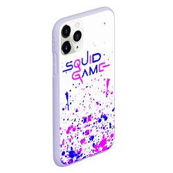 Чехол iPhone 11 Pro матовый Игра в кальмара неон брызги, цвет: 3D-светло-сиреневый — фото 2