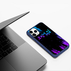 Чехол iPhone 11 Pro матовый Squid Game неон, цвет: 3D-тёмно-синий — фото 2