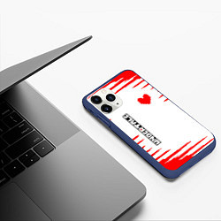 Чехол iPhone 11 Pro матовый Undertale фриск, цвет: 3D-тёмно-синий — фото 2