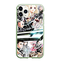Чехол iPhone 11 Pro матовый D Gray man узор, цвет: 3D-салатовый