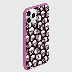 Чехол iPhone 11 Pro матовый Череп гравюра, цвет: 3D-фиолетовый — фото 2