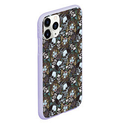 Чехол iPhone 11 Pro матовый Череп и женщина, цвет: 3D-светло-сиреневый — фото 2