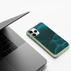 Чехол iPhone 11 Pro матовый Волны-волны, цвет: 3D-салатовый — фото 2