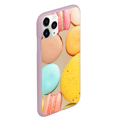 Чехол iPhone 11 Pro матовый Разноцветные пирожные Макарон, цвет: 3D-розовый — фото 2