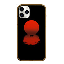 Чехол iPhone 11 Pro матовый Закат красного солнца, цвет: 3D-коричневый