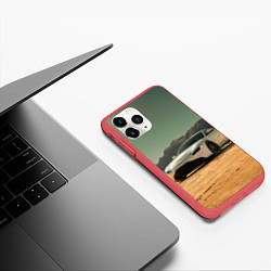 Чехол iPhone 11 Pro матовый Спорткар в Пустыне, цвет: 3D-красный — фото 2
