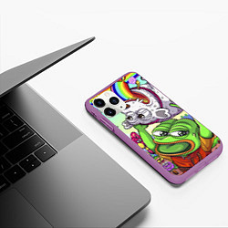 Чехол iPhone 11 Pro матовый Pepes world, цвет: 3D-фиолетовый — фото 2