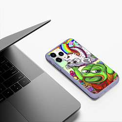 Чехол iPhone 11 Pro матовый Pepes world, цвет: 3D-светло-сиреневый — фото 2