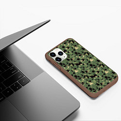 Чехол iPhone 11 Pro матовый Милитари клякса мини, цвет: 3D-коричневый — фото 2