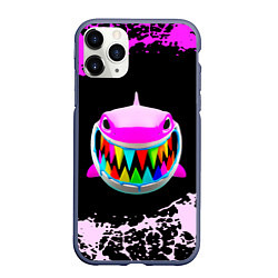 Чехол iPhone 11 Pro матовый 6ix9ine акула neon, цвет: 3D-серый