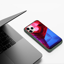 Чехол iPhone 11 Pro матовый Ледяные кубы - Красный, синий, розовый, цвет: 3D-темно-зеленый — фото 2