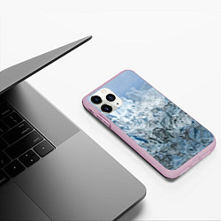 Чехол iPhone 11 Pro матовый Ледяные горы со снегом, цвет: 3D-розовый — фото 2