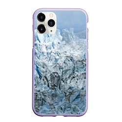Чехол iPhone 11 Pro матовый Ледяные горы со снегом, цвет: 3D-светло-сиреневый