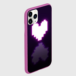 Чехол iPhone 11 Pro матовый Undertale heart neon, цвет: 3D-фиолетовый — фото 2
