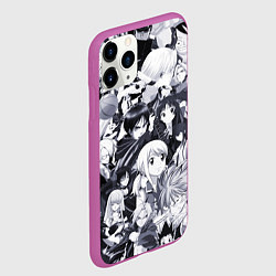 Чехол iPhone 11 Pro матовый Все персонажи аниме, цвет: 3D-фиолетовый — фото 2