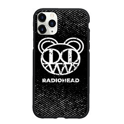 Чехол iPhone 11 Pro матовый Radiohead с потертостями на темном фоне, цвет: 3D-черный