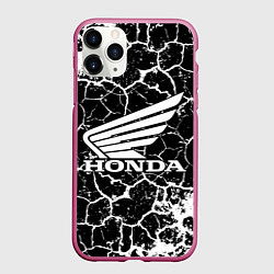 Чехол iPhone 11 Pro матовый Honda logo арт, цвет: 3D-малиновый