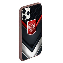 Чехол iPhone 11 Pro матовый Красный герб России, цвет: 3D-коричневый — фото 2
