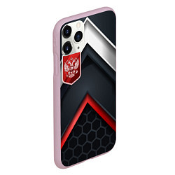 Чехол iPhone 11 Pro матовый Герб России на объемном фоне, цвет: 3D-розовый — фото 2